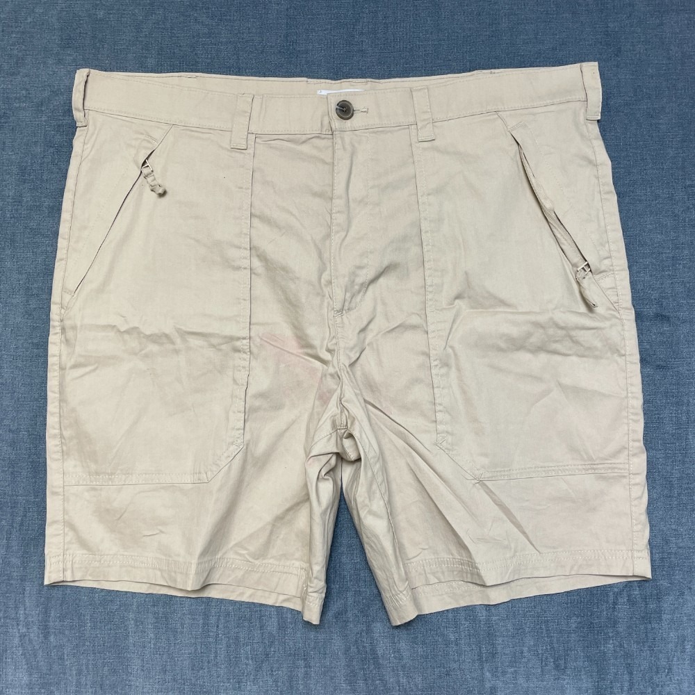 Croft & Barrow Utility Cargo Shorts Mens 40 Beige Cotton Stretch Straight Leg